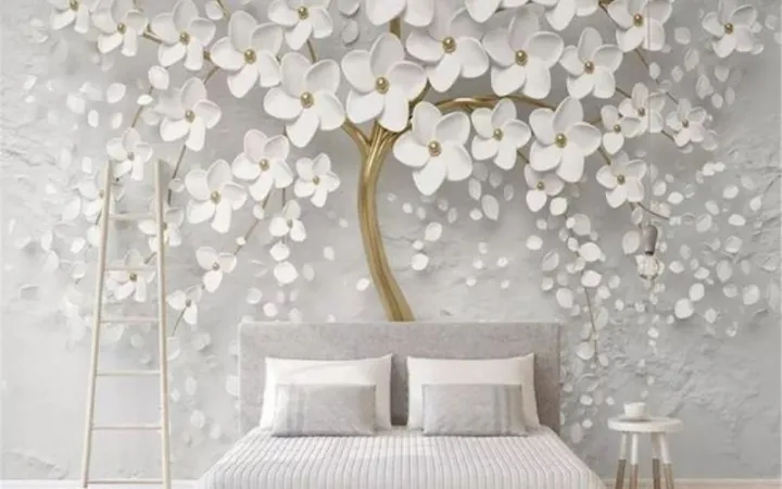 wallpaper dinding kamar tidur romantis